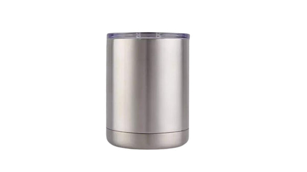 10oz Stainless Steel Low Ball, Vacuum Sealed Slide Close Lid, Plastic Straw. - Tumbler Replacement Lid Blanks R Us Australia#