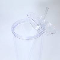 24oz Acrylic, Snow Globe, Tumbler, Screw Flat Lid Straw with Plug and Hole - Blanks R Us Australia#