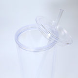 24oz Acrylic, Snow Globe, Tumbler, Screw Flat Lid Straw with Plug and Hole - Blanks R Us Australia#