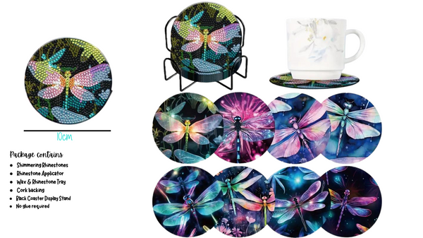 Dragon Fly Pattern Diamond Painting Coasters