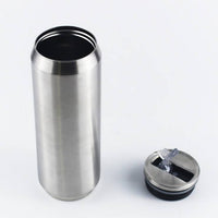 17oz/500ml Cola Tumbler, Stainless Steel Double Walled, Flip-up Straw Screw Lid