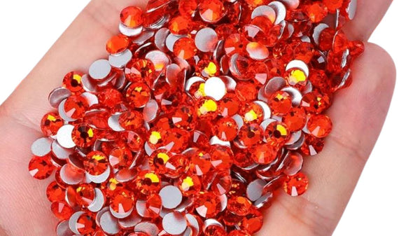 Orange Crystal Stone Glass Flatback Rhinestone - Glass Rhinestones Blanks R Us Australia#